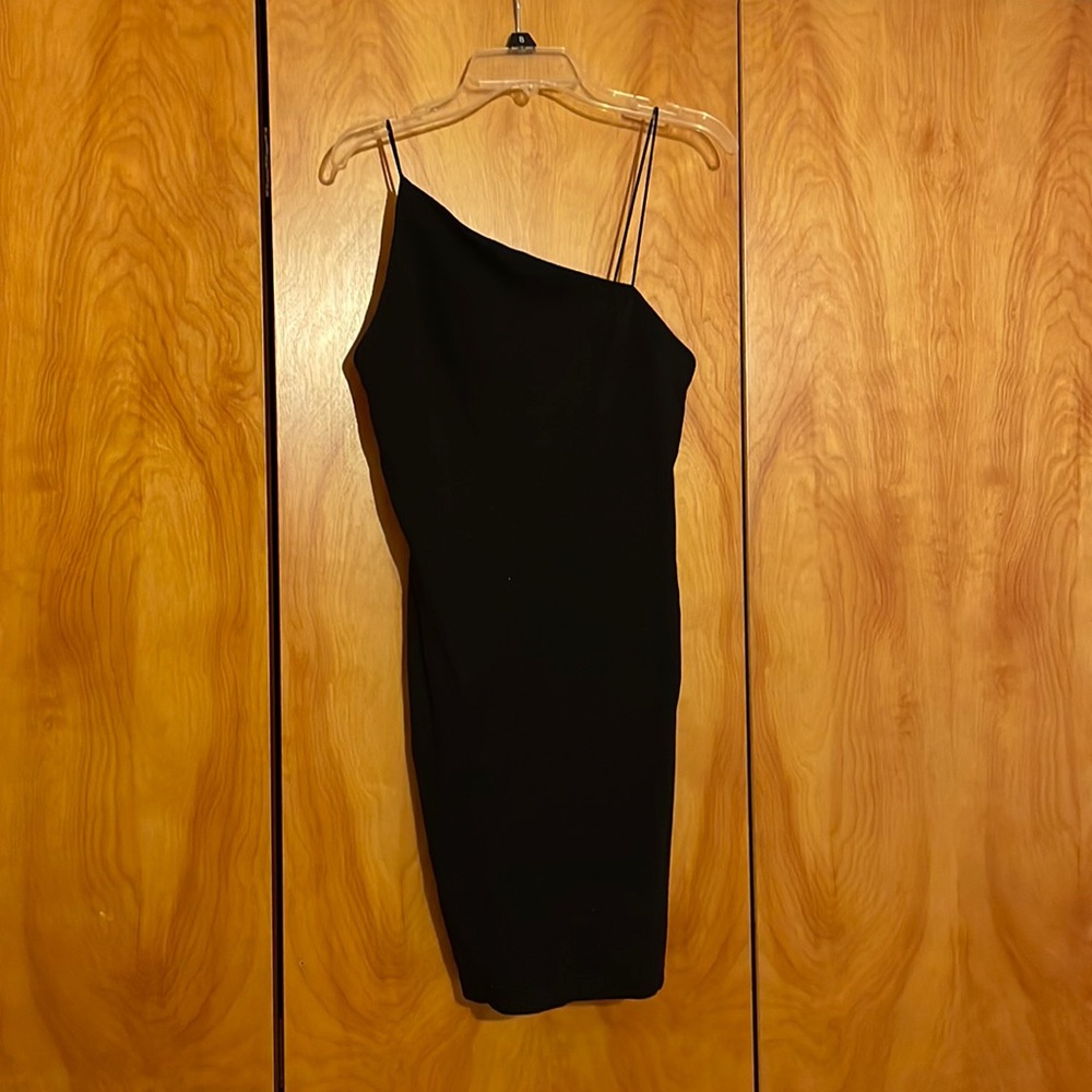 Forever21 Black Bodycon Dress Asymmetrical Size S